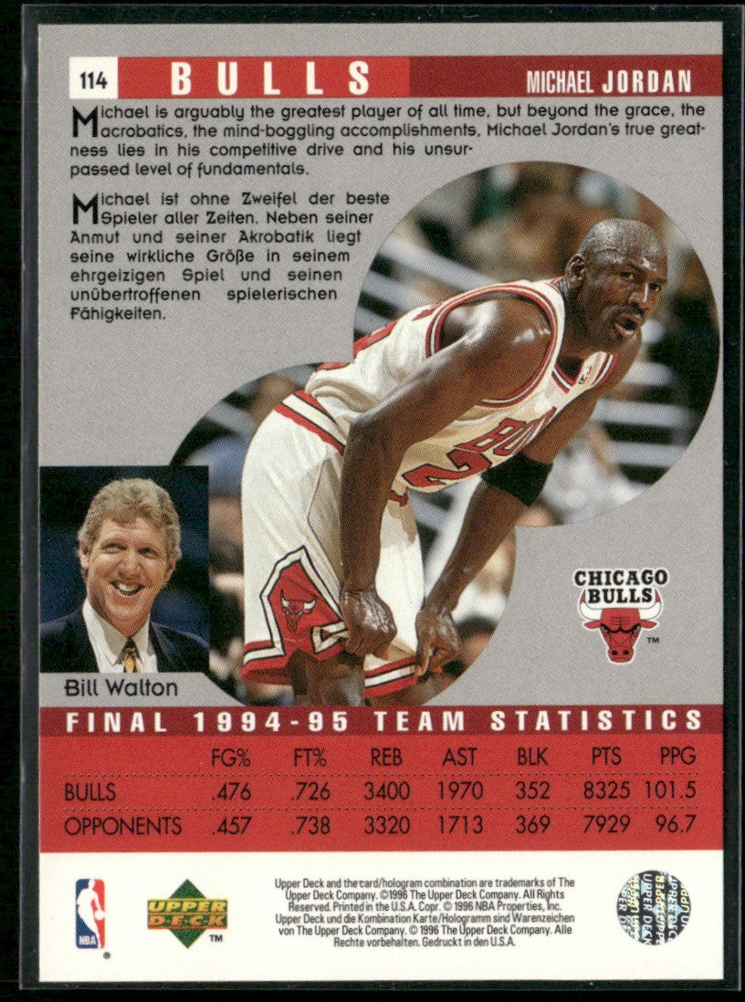Michael Jordan 1996 Upper Deck Collector's Choice Scouting Report #114
