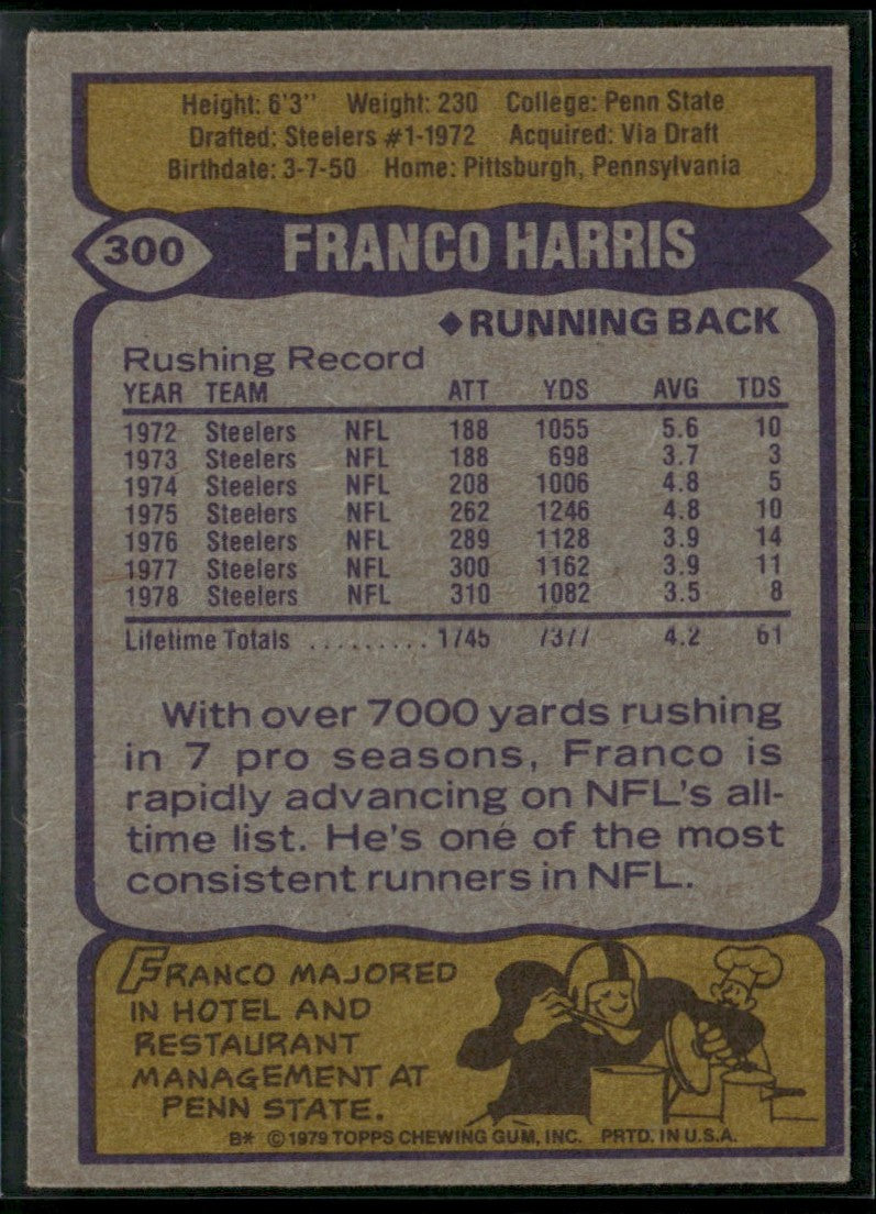 Franco Harris 1979 Topps #300 Pittsburgh Steelers