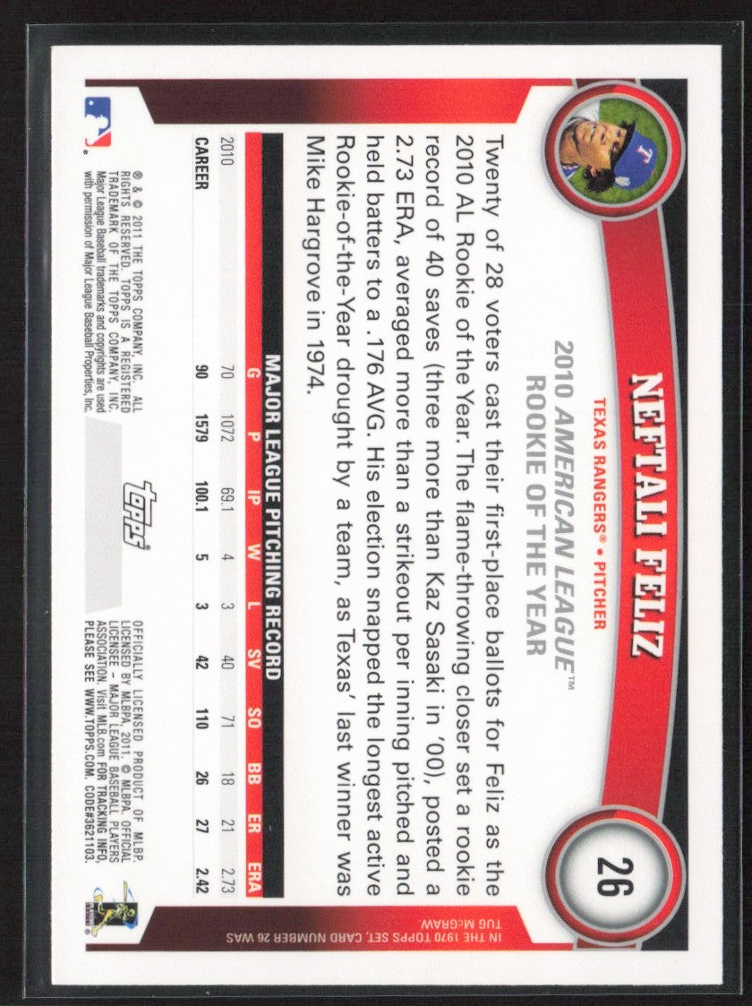 Neftali Feliz 2011 Topps Cognac Diamond Anniversary #26 Texas Rangers