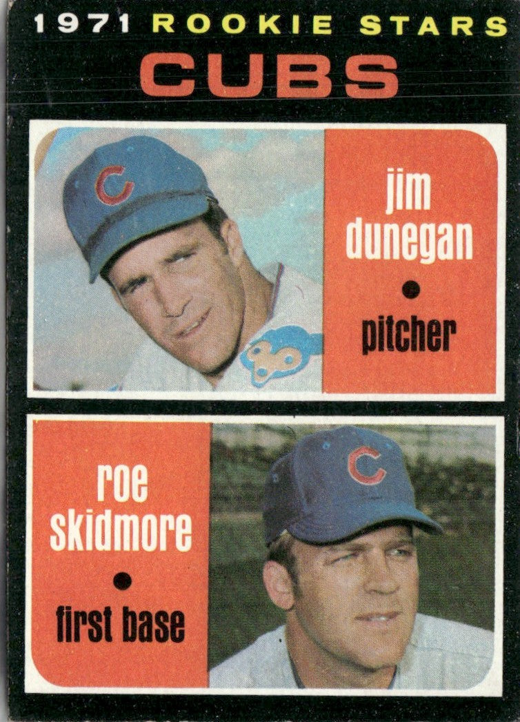 Roe Skidmore Jim Dunegan 1971 Topps RC #121 Chicago Cubs