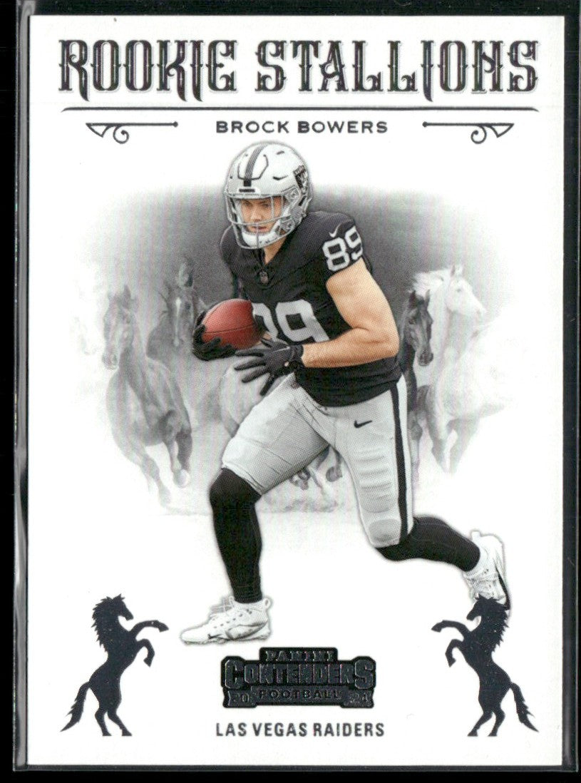 Brock Bowers 2025 Panini Contenders Rookie Stallions RC #8 Las Vegas Raiders