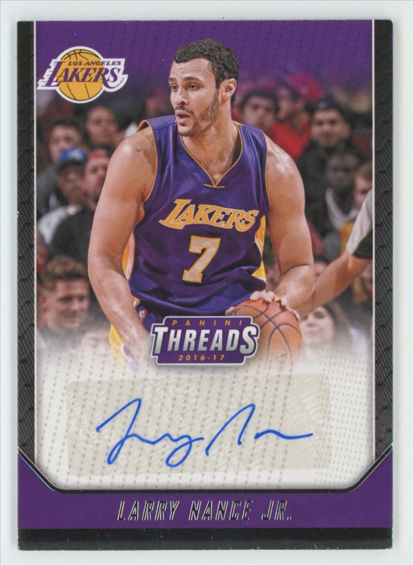 Larry Nance Jr. 2016 Panini Threads Autographs AUTO #9 Los Angeles Lakers