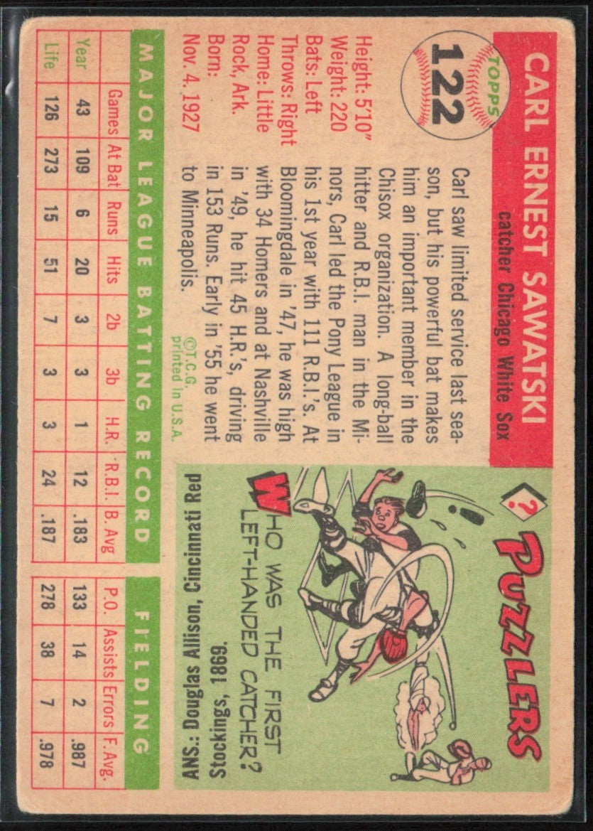 Carl Sawatski 1955 Topps #122 Chicago White Sox