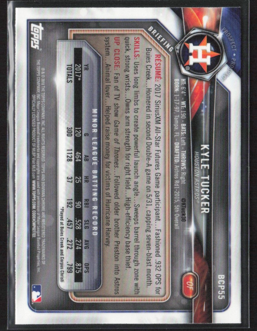 Kyle Tucker 2018 Bowman Chrome Mojo Refractor #BCP55 Houston Astros