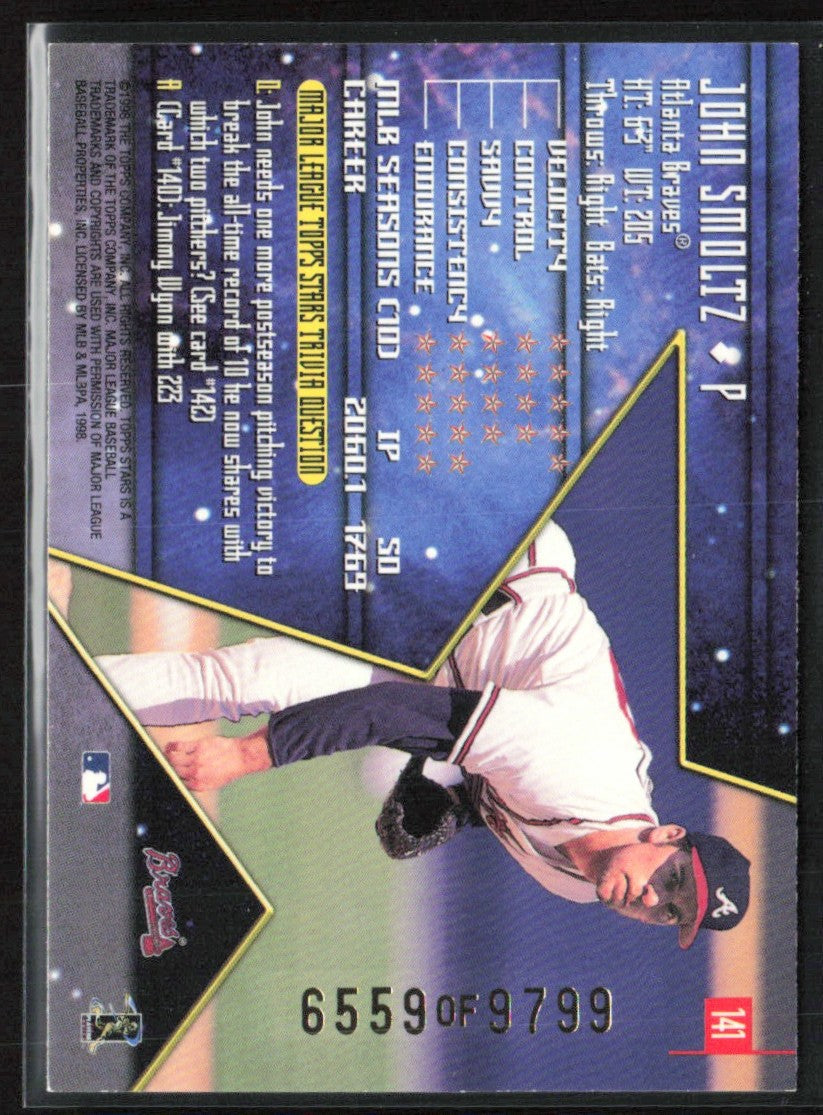 John Smoltz 1998 Topps Stars Bronze /9799 #141 Atlanta Braves