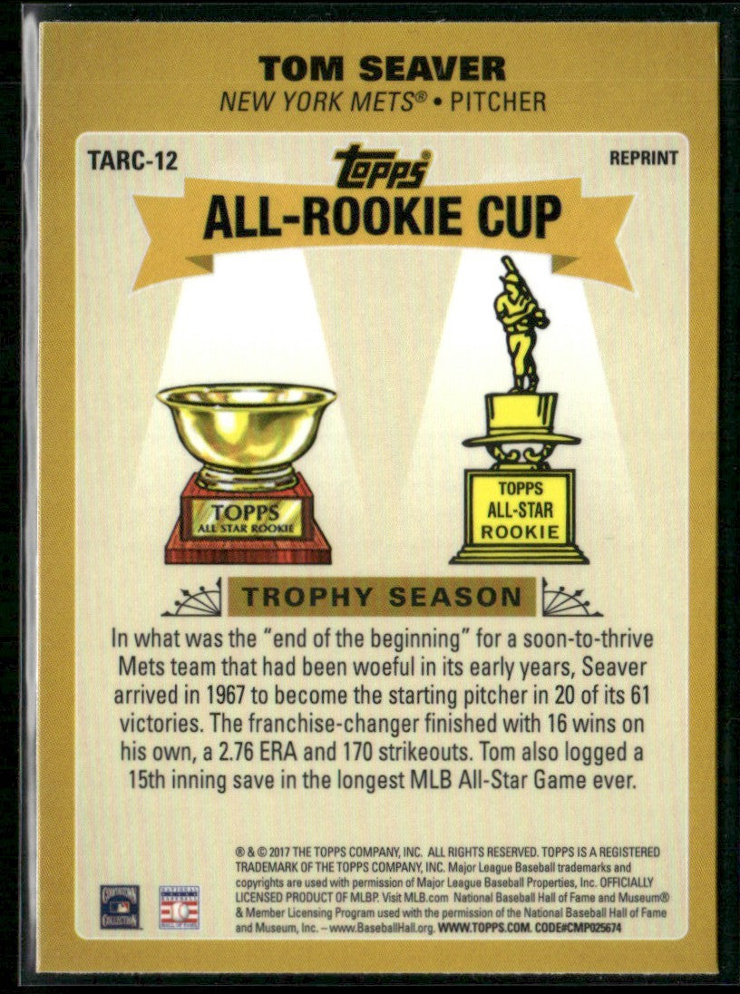 Tom Seaver 2017 Topps Chrome Update Series All-Rookie Cup #TARC-12 New York Mets