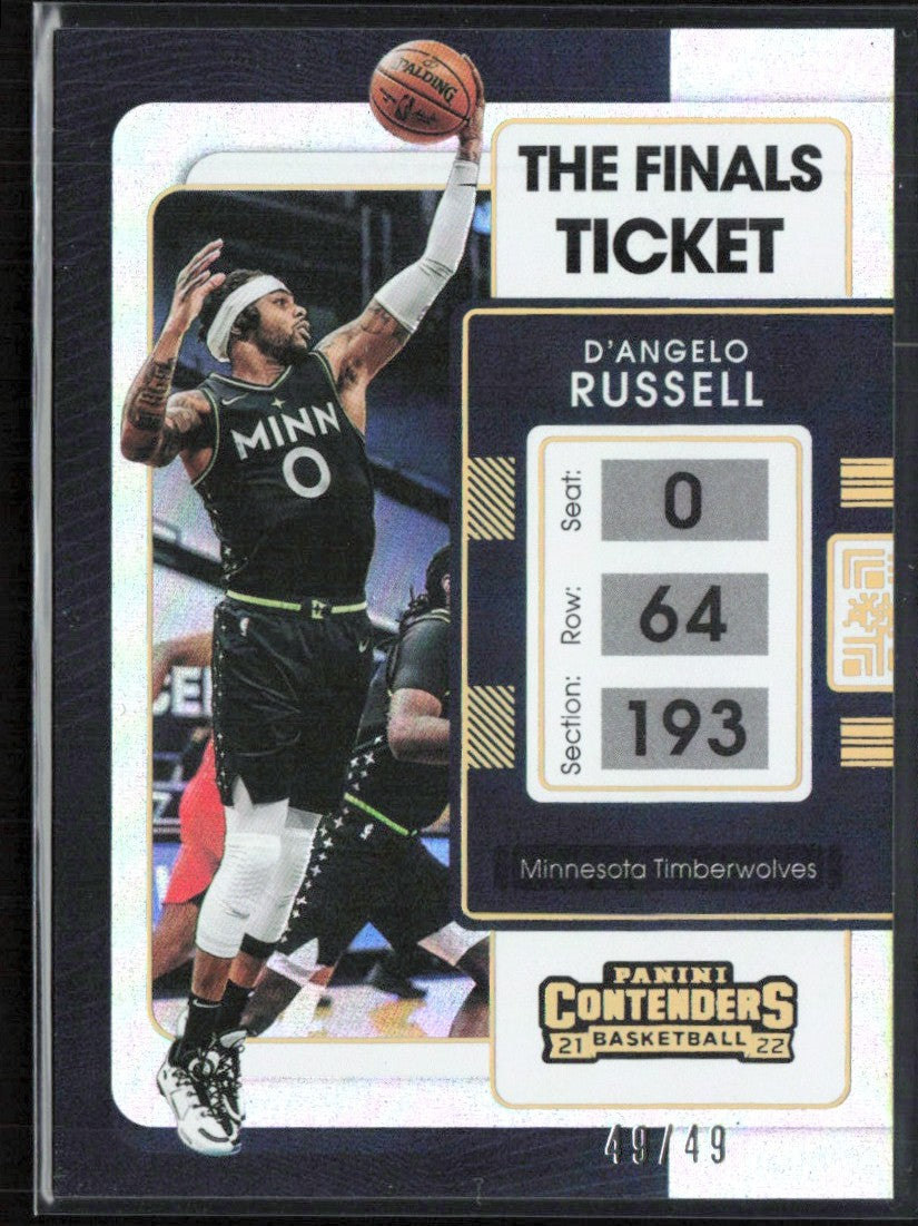 D'Angelo Russell 2021 Panini Contenders The Finals Ticket /49 #93