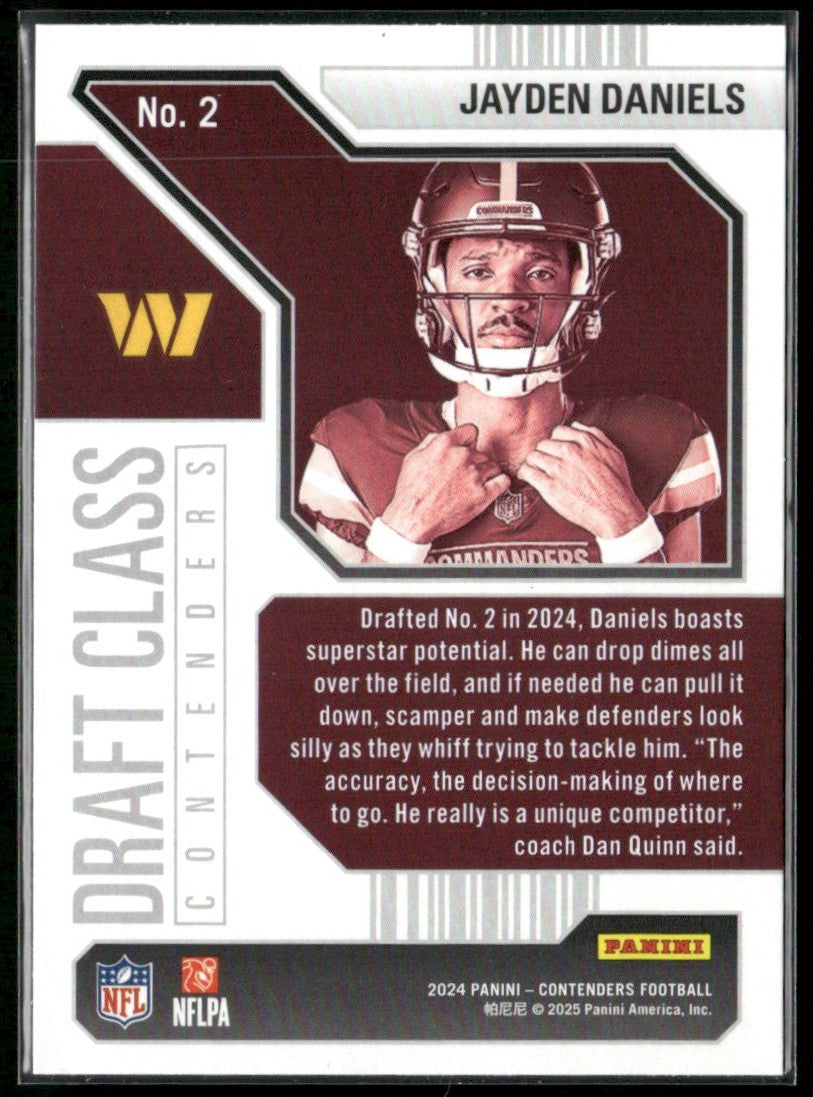 Jayden Daniels 2024 Panini Contenders Draft Class RC #2 Washington Commanders