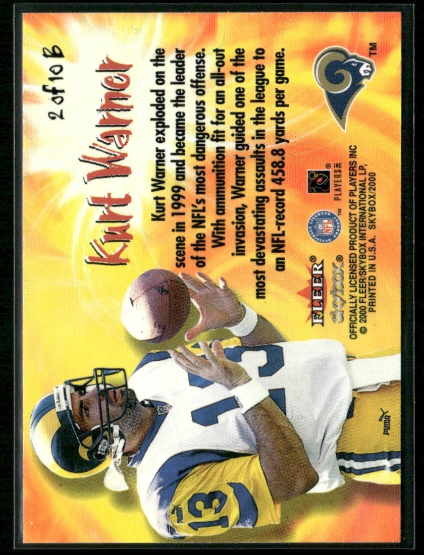 Kurt Warner 2000 Skybox The Bomb #2 St. Louis Rams