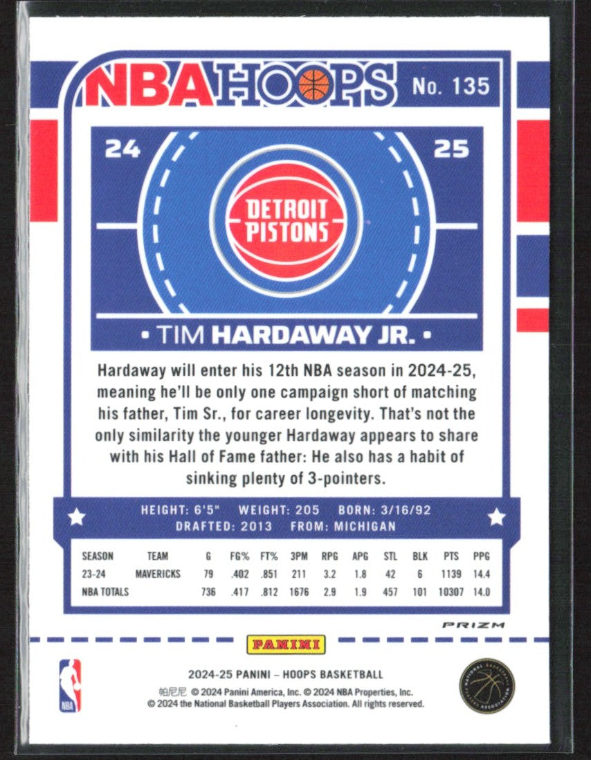 Tim Hardaway Jr. 2024 Hoops Purple Winter #135 Detroit Pistons