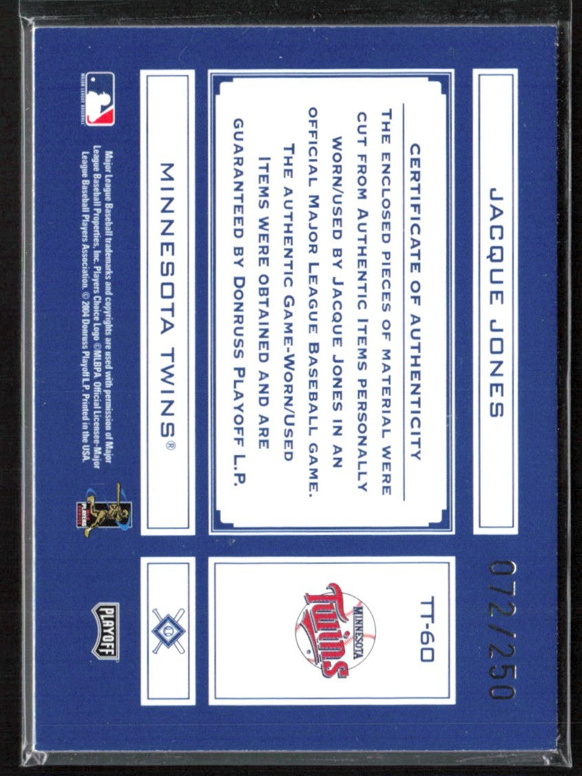 Jacque Jones 2004 Playoff Absolute Memorabilia Tools of the Trade /250