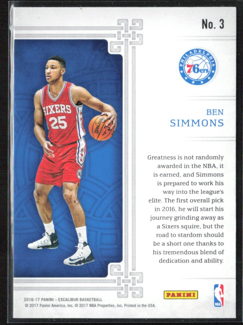 Ben Simmons 2016 Panini Excalibur Squire #3 Philadelphia 76ers