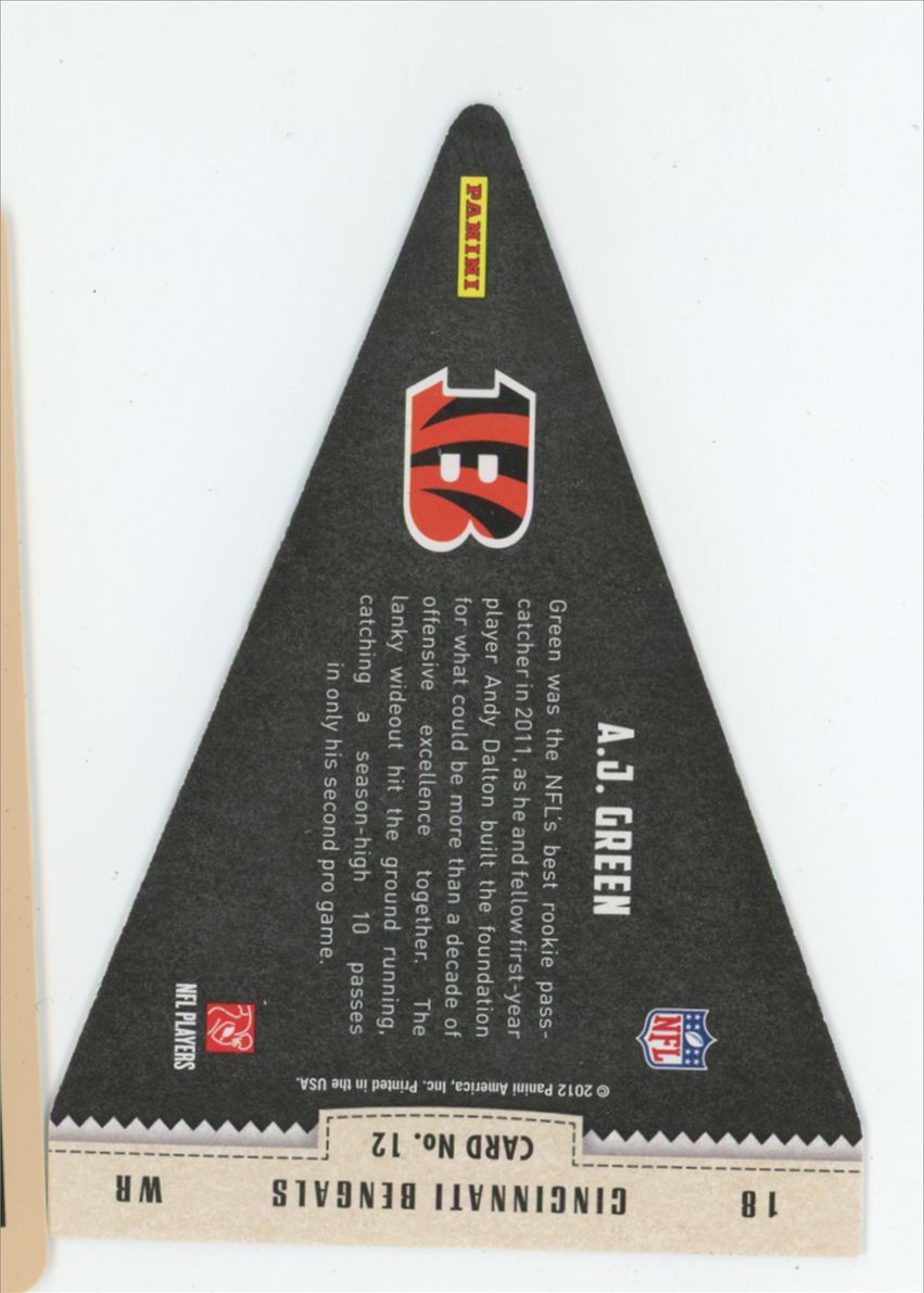 A.J. Green 2012 Panini Rookies & Stars Pennant #12 Cincinnati Bengals