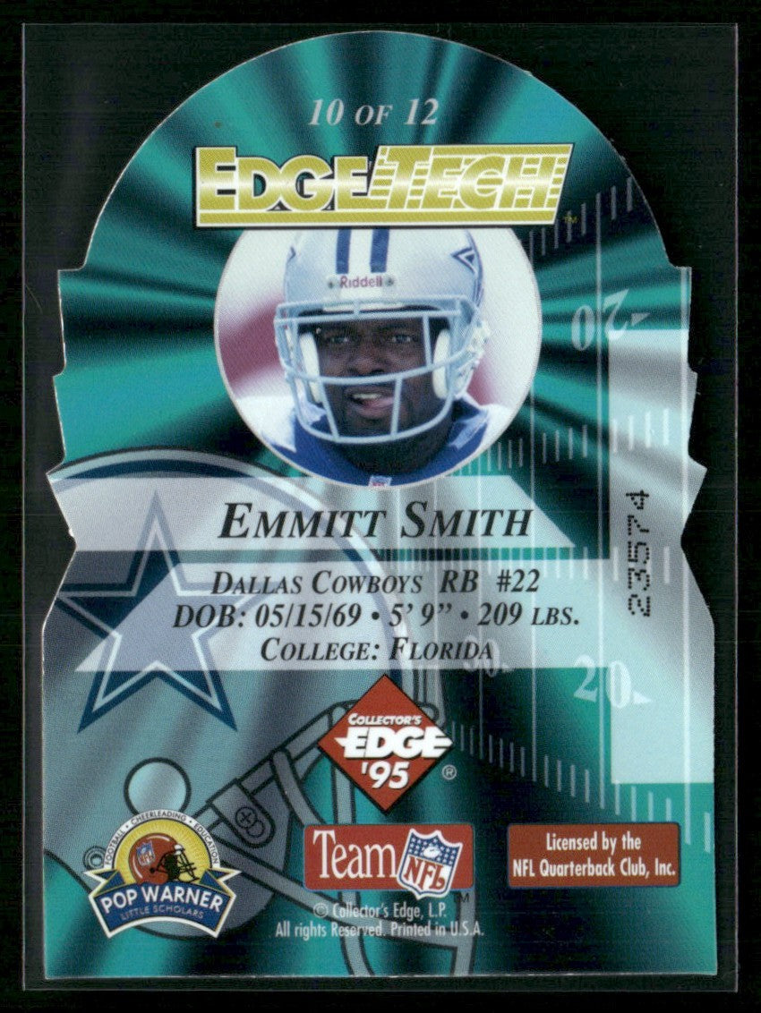 Emmitt Smith 1995 Collector's Edge Tech Die Cut #10 Dallas Cowboys