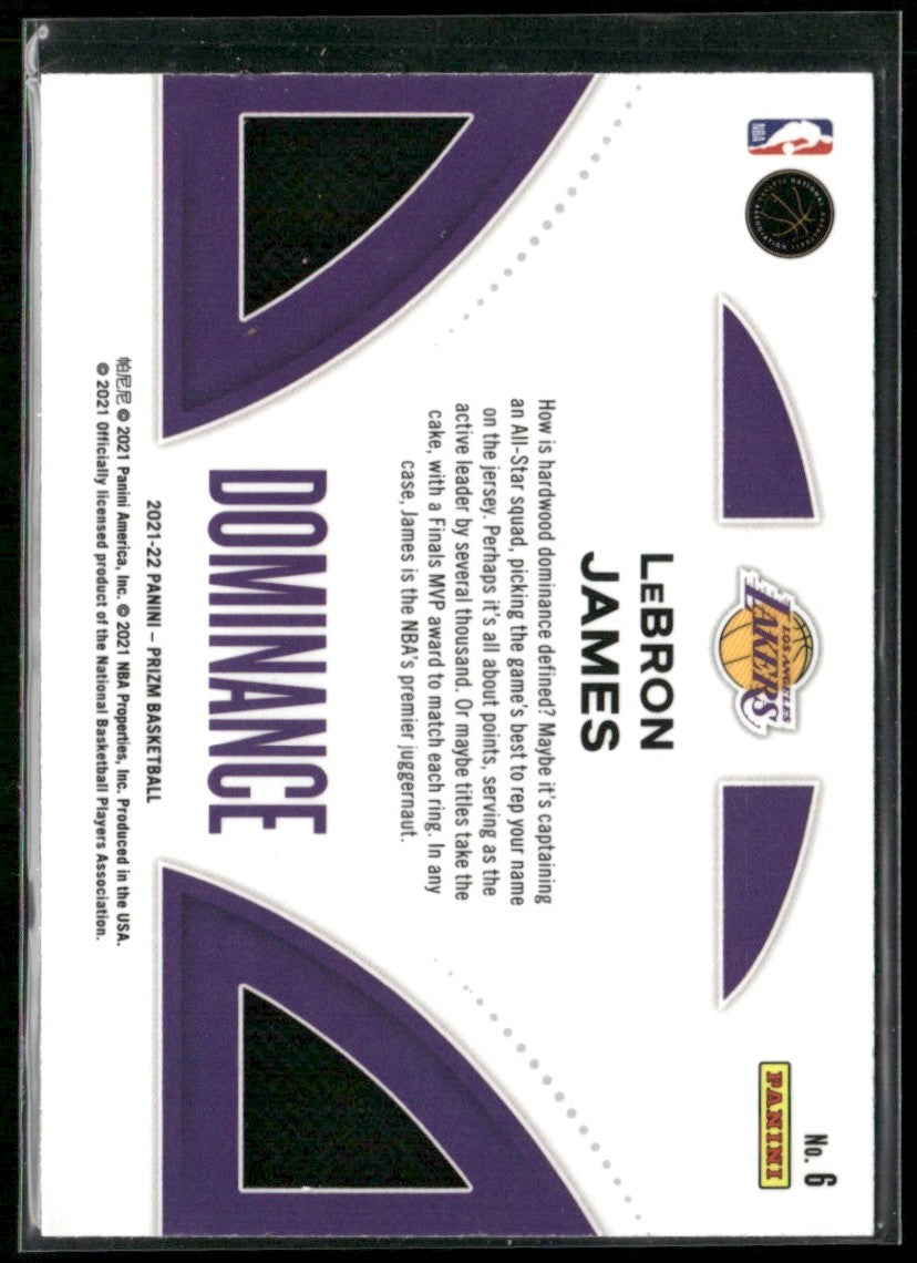 LeBron James 2021 Panini Prizm Dominance #6 Los Angeles Lakers