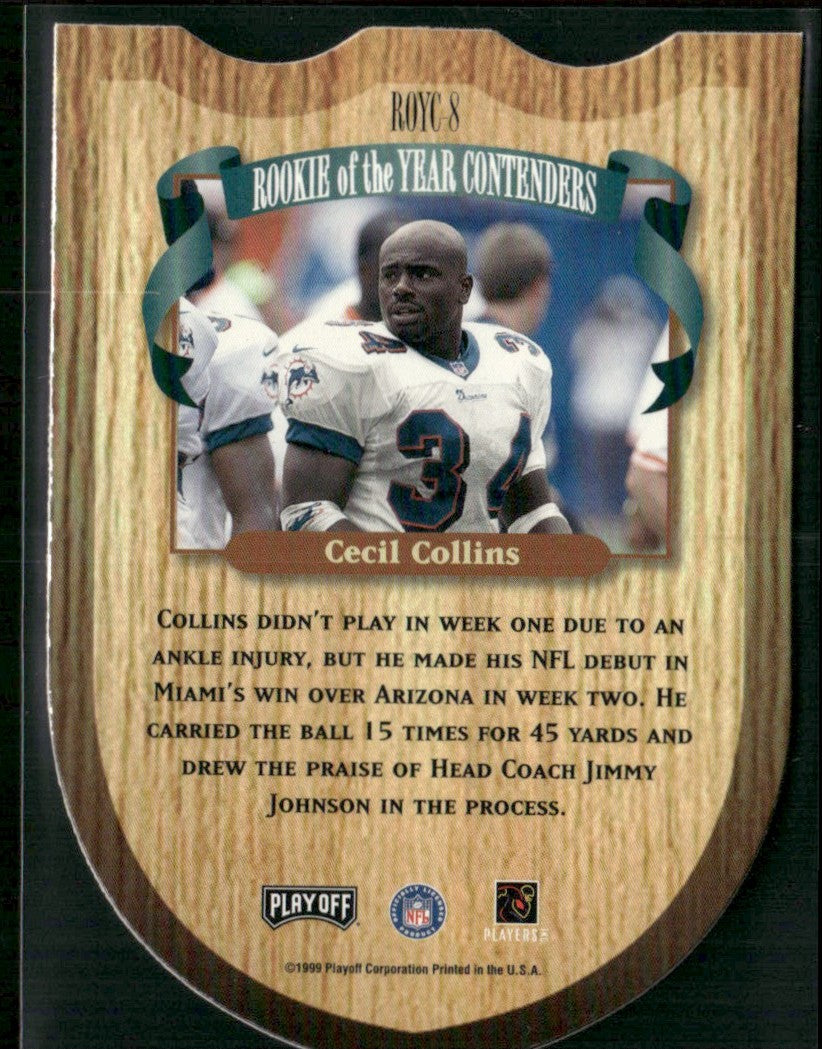 Cecil Collins 1999 Playoff Contenders Rookie of the Year Die Cut #ROYC8