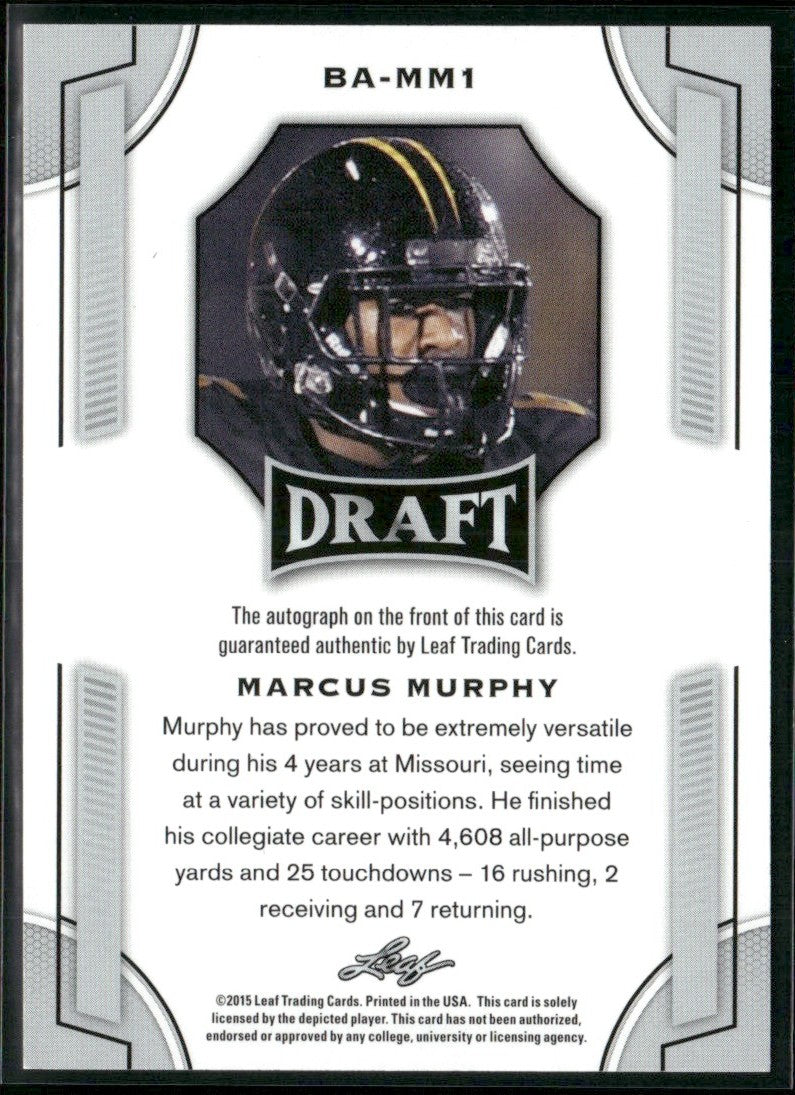 Marcus Murphy 2015 Leaf Draft Autographs AUTO #BA-MM1 Missouri Tigers