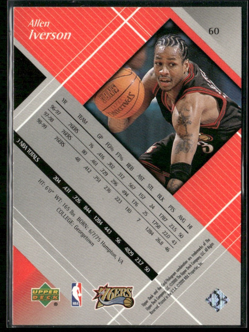 Allen Iverson 2000 Upper Deck Black Diamond #60 Philadelphia 76ers