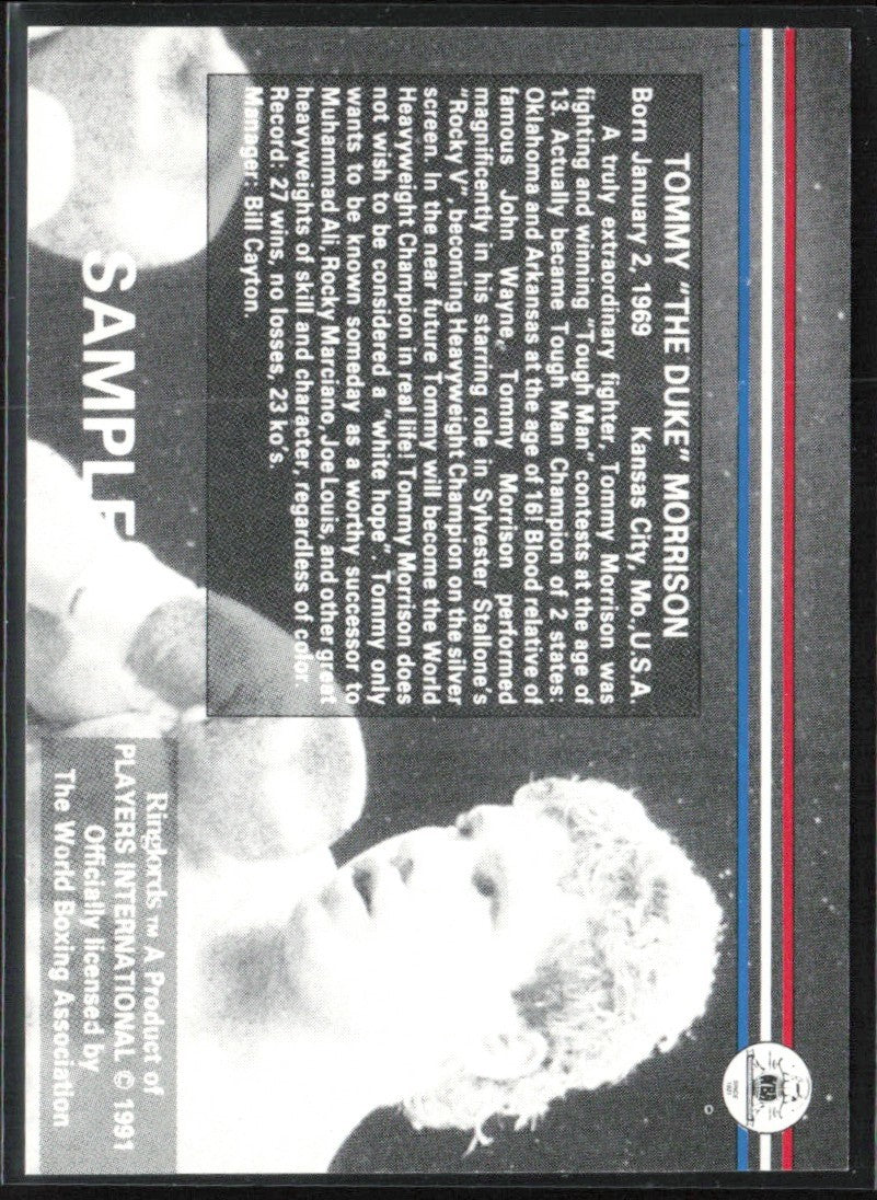 Tommy Morrison 1991 Ringlords Sample