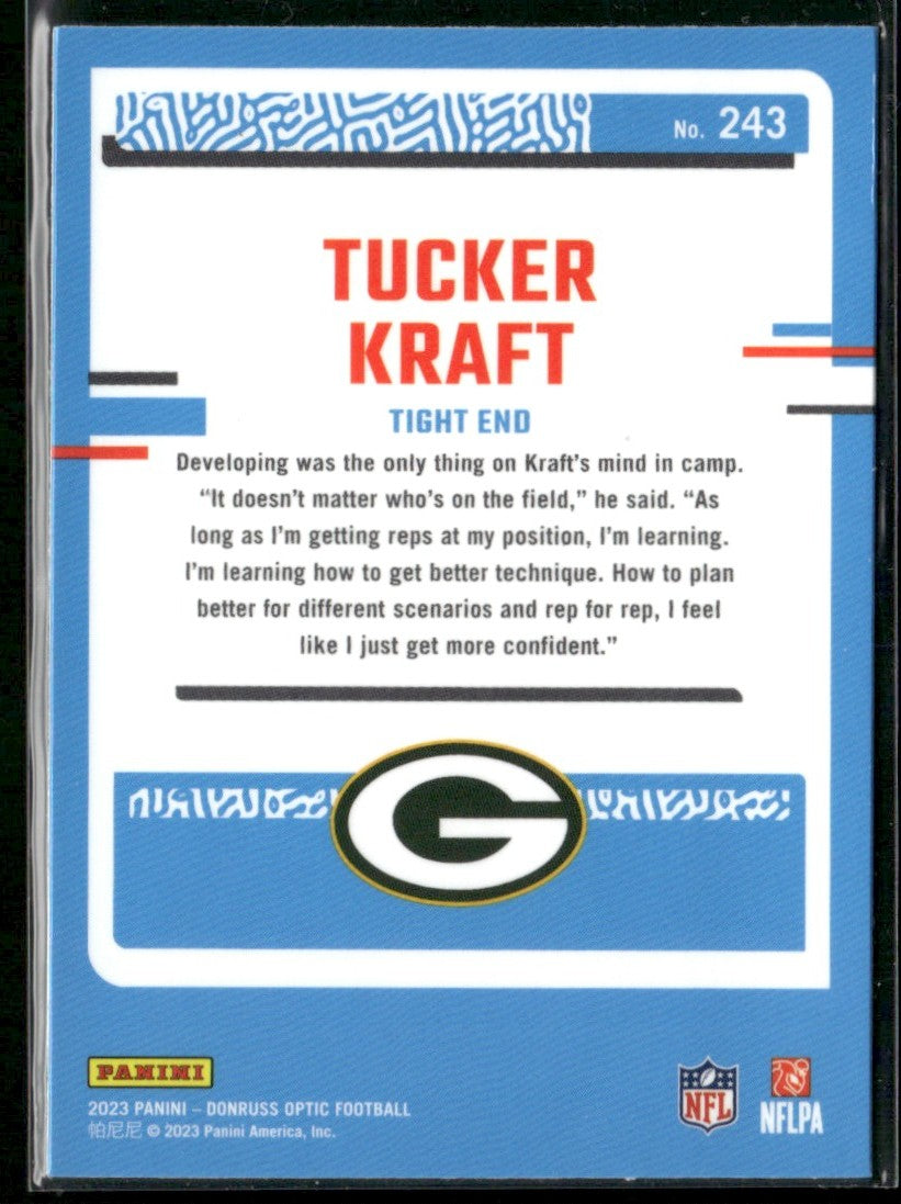 Tucker Kraft 2023 Donruss Optic Rated Rookie RC #243 Green Bay Packers