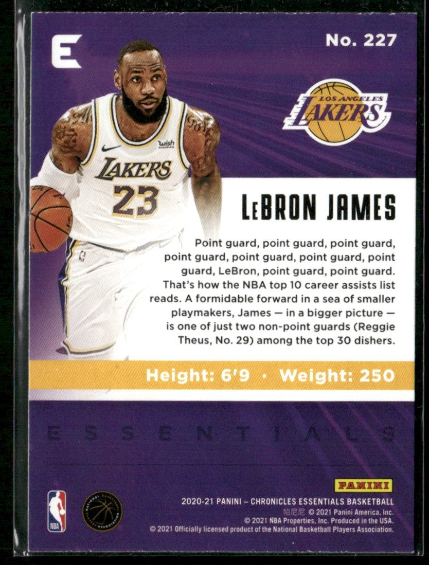 LeBron James 2020 Panini Chronicles Essentials #227 Los Angeles Lakers