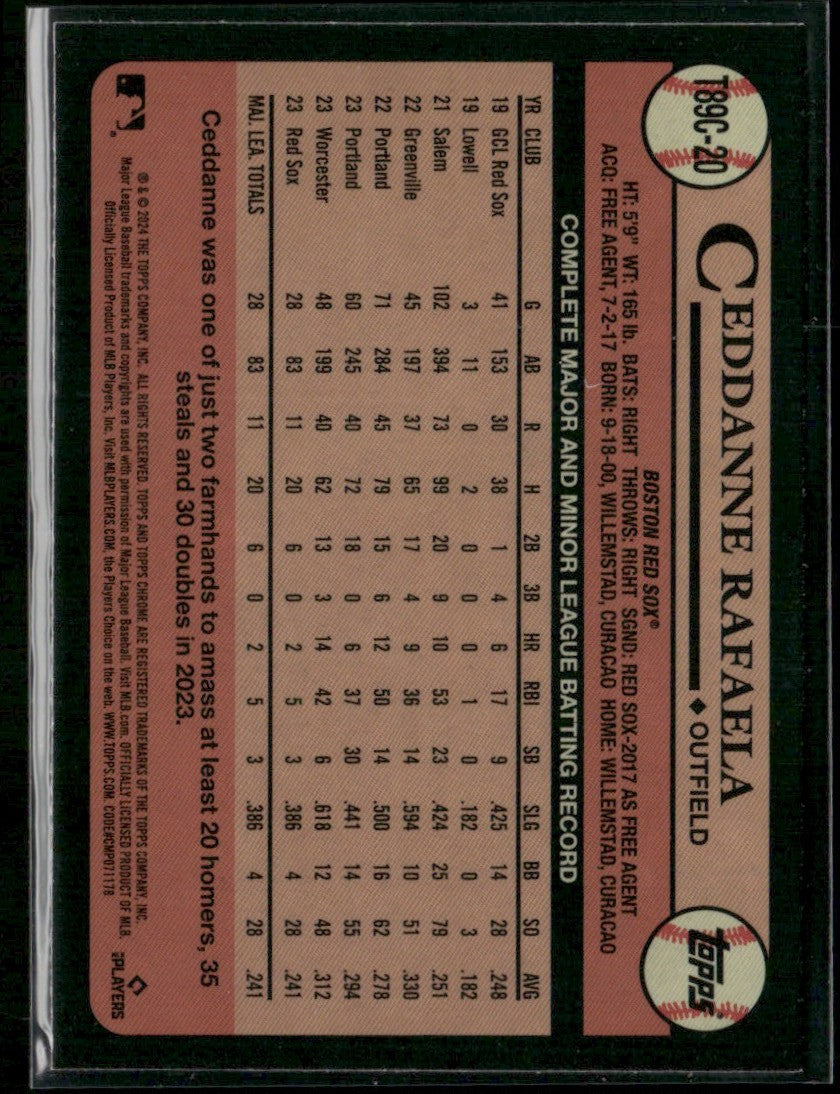 Ceddanne Rafaela 2024 Topps Chrome 1989 Silver Pack Mojo Refractor RC #T89C-20