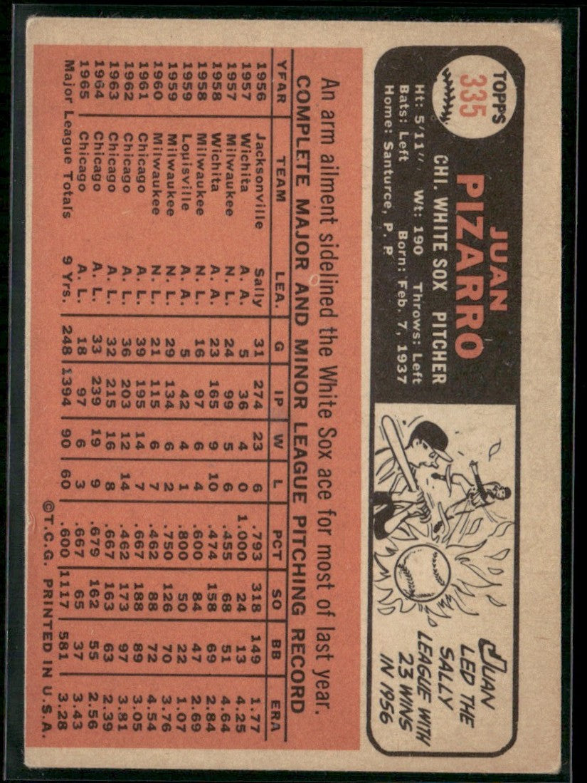 Juan Pizarro 1966 Topps #335 Chicago White Sox