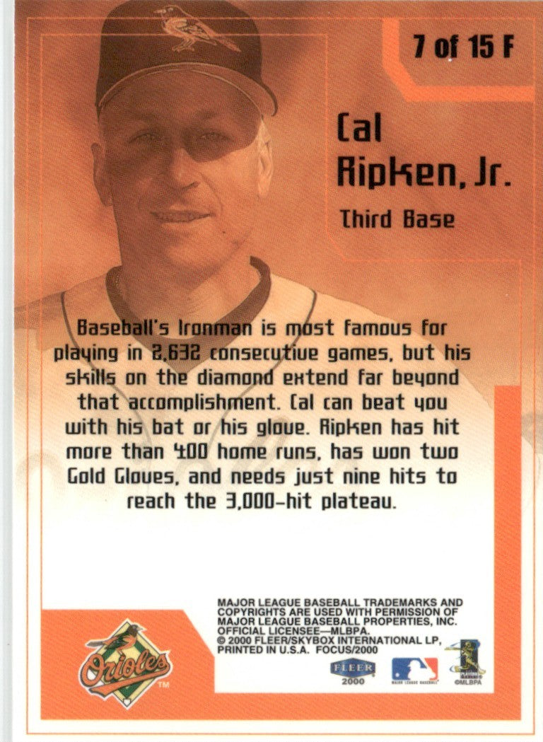 Cal Ripken Jr. 2000 Fleer Focus Focal Points #7 Baltimore Orioles