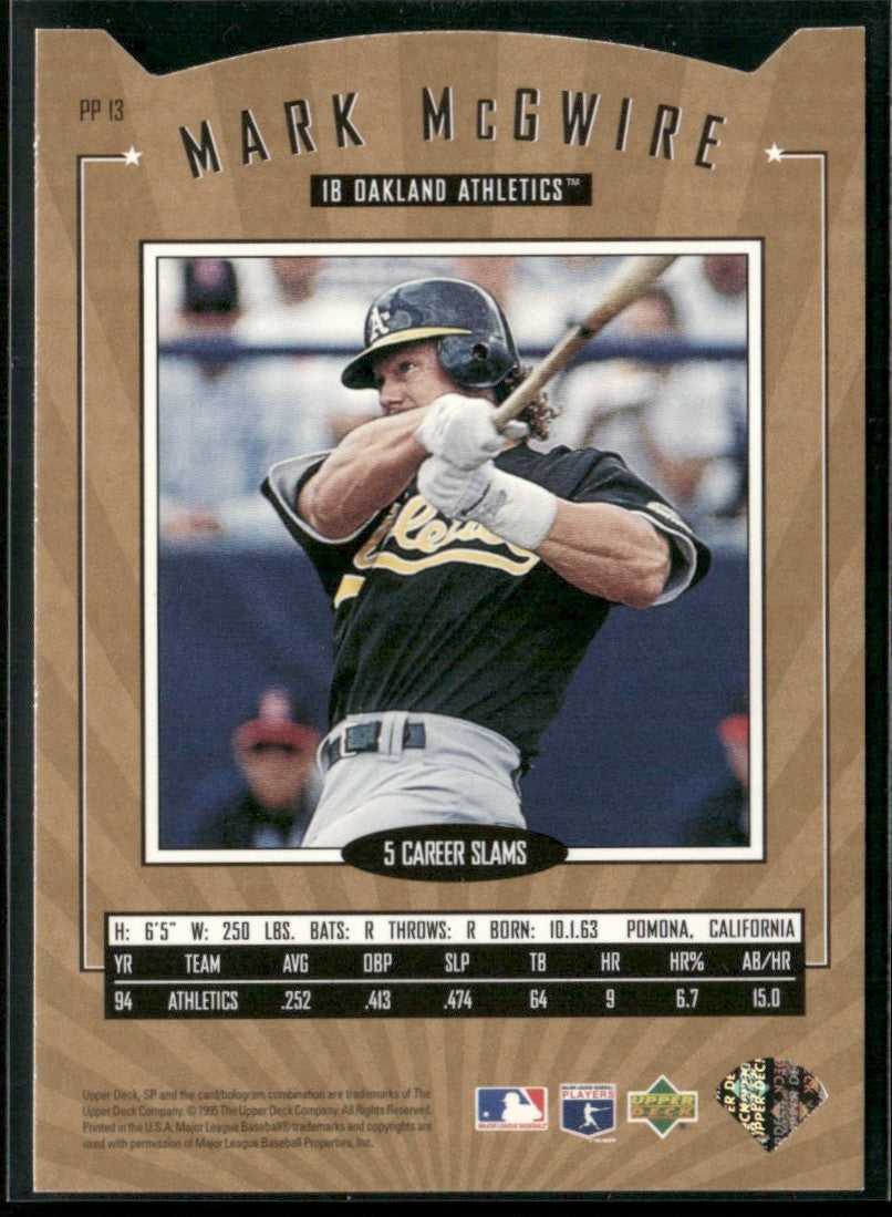 Mark McGwire 1995 SP Authentic Platinum Power #PP13 Oakland Athletics