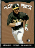 Mark McGwire 1995 SP Authentic Platinum Power #PP13 Oakland Athletics