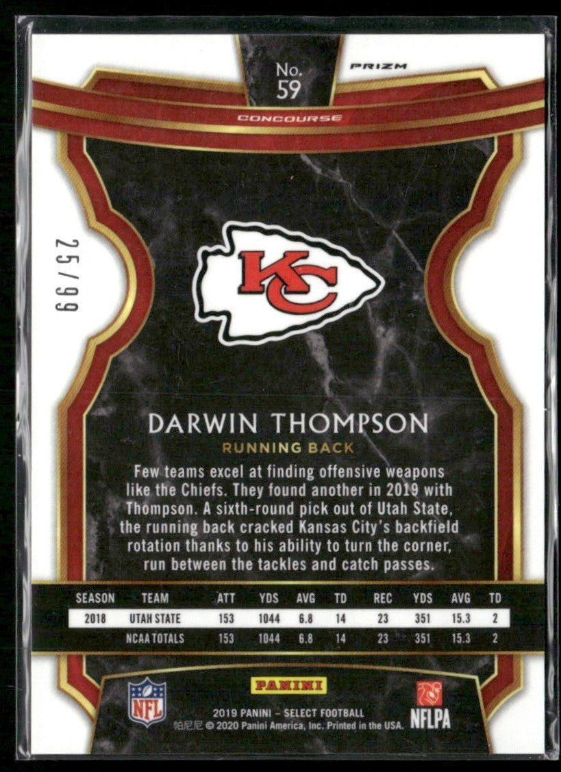 Darwin Thompson 2019 Panini Select Concourse Red Prizm RC /99 #59
