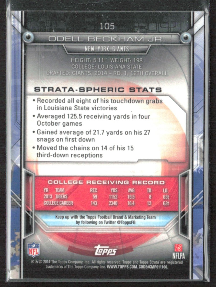 Odell Beckham Jr. 2014 Topps Strata RC #105 New York Giants