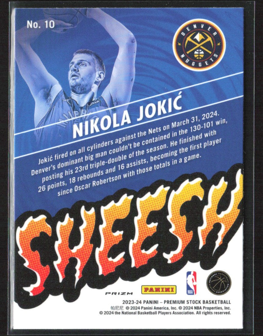 Nikola Jokic 2023 Hoops Premium Stock Sheesh Silver Prizm #10 Denver Nuggets