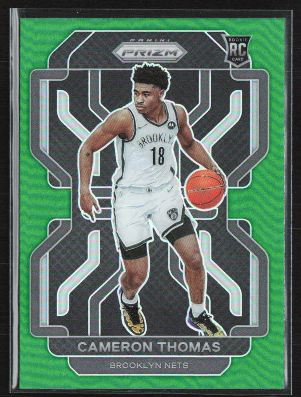 Cameron Thomas 2021 Panini Prizm Green RC #297 Brooklyn Nets