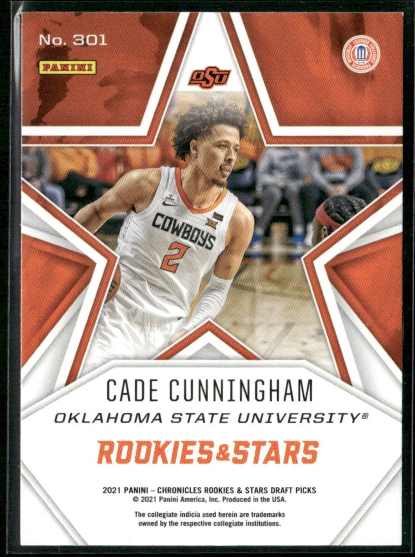 Cade Cunningham 2021 Panini Chronicles Rookies & Stars Draft Picks RC #301