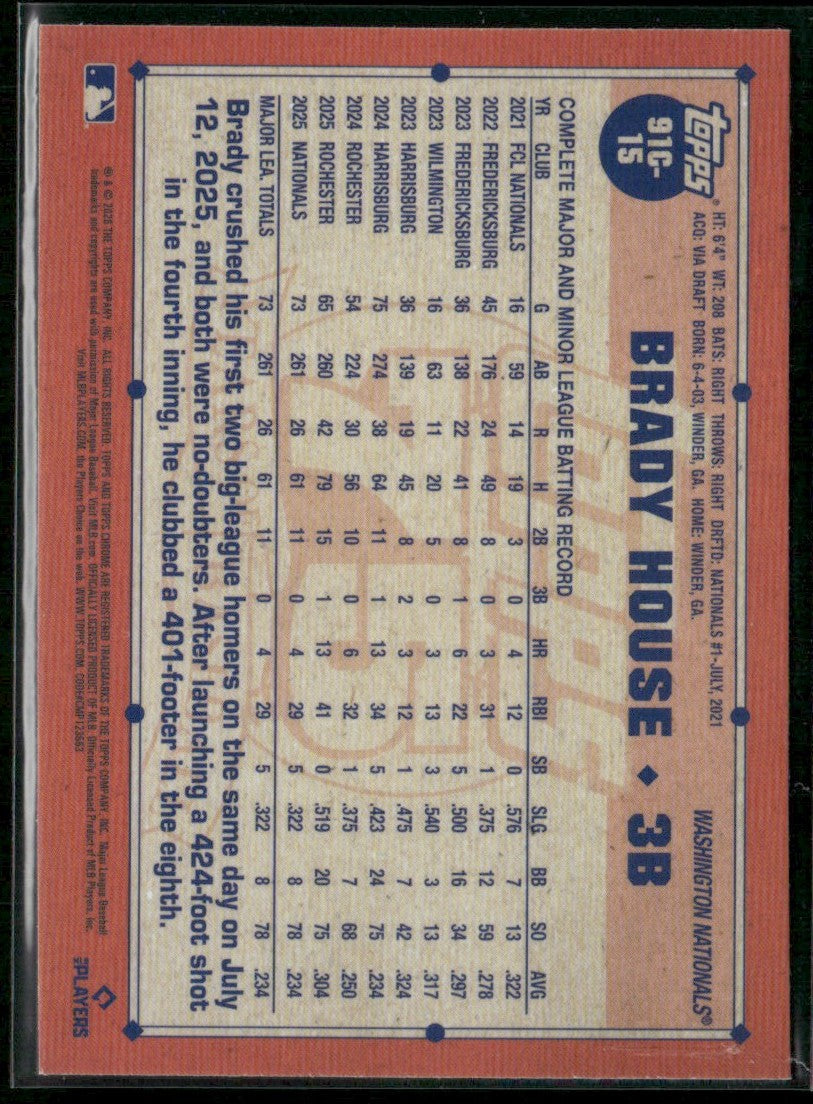 Brady House 2026 Topps Chrome 1991 Silver Pack Mojo Refractor RC #91C-15