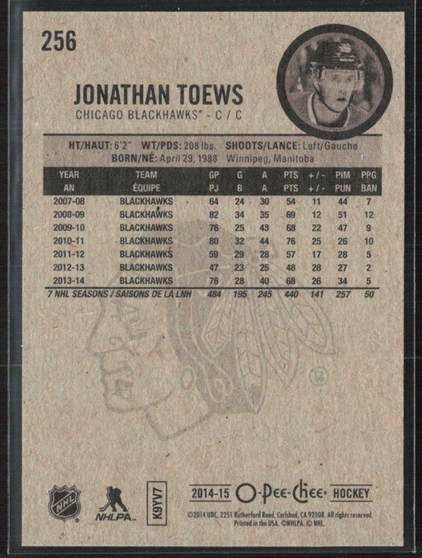 Jonathan Toews 2014 O-Pee-Chee #256 Chicago Blackhawks