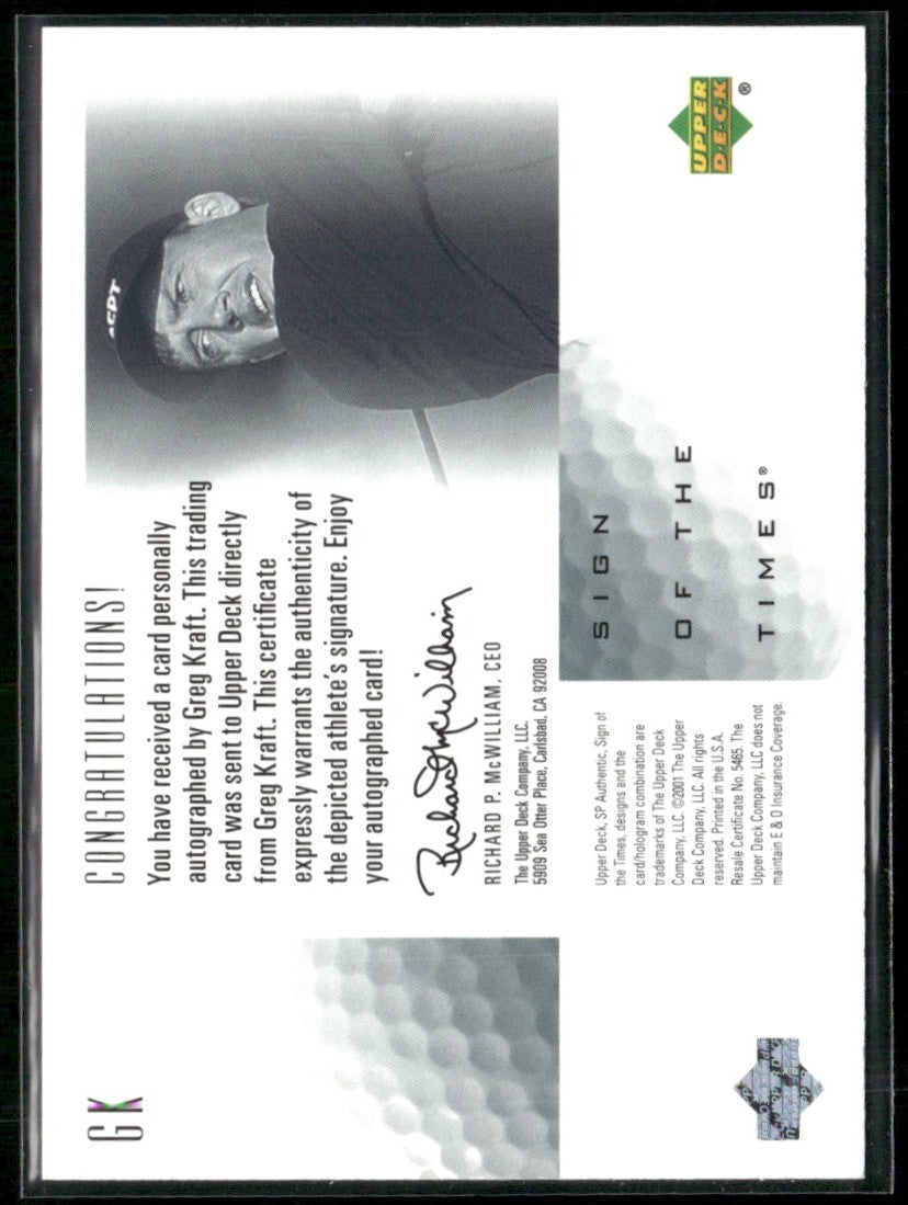 Greg Kraft 2001 SP Authentic Sign of the Times AUTO #GK