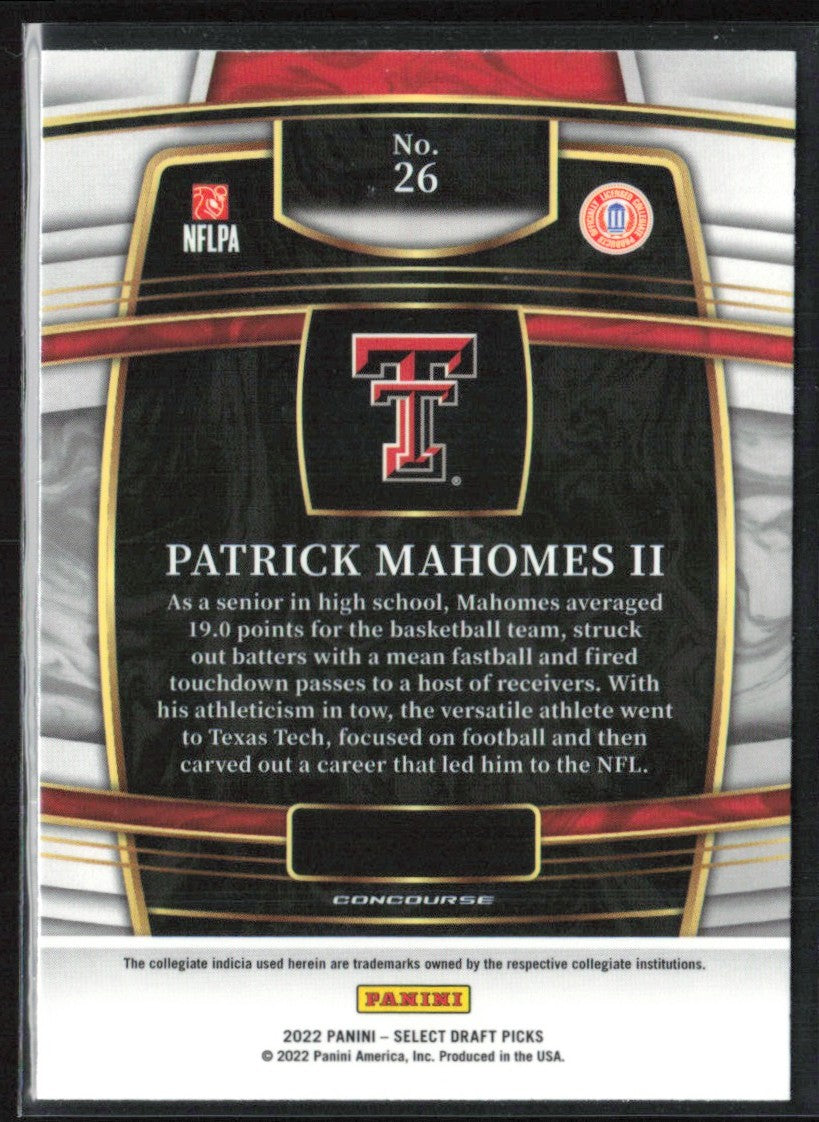Patrick Mahomes II 2022 Panini Select Draft Picks Concourse #26