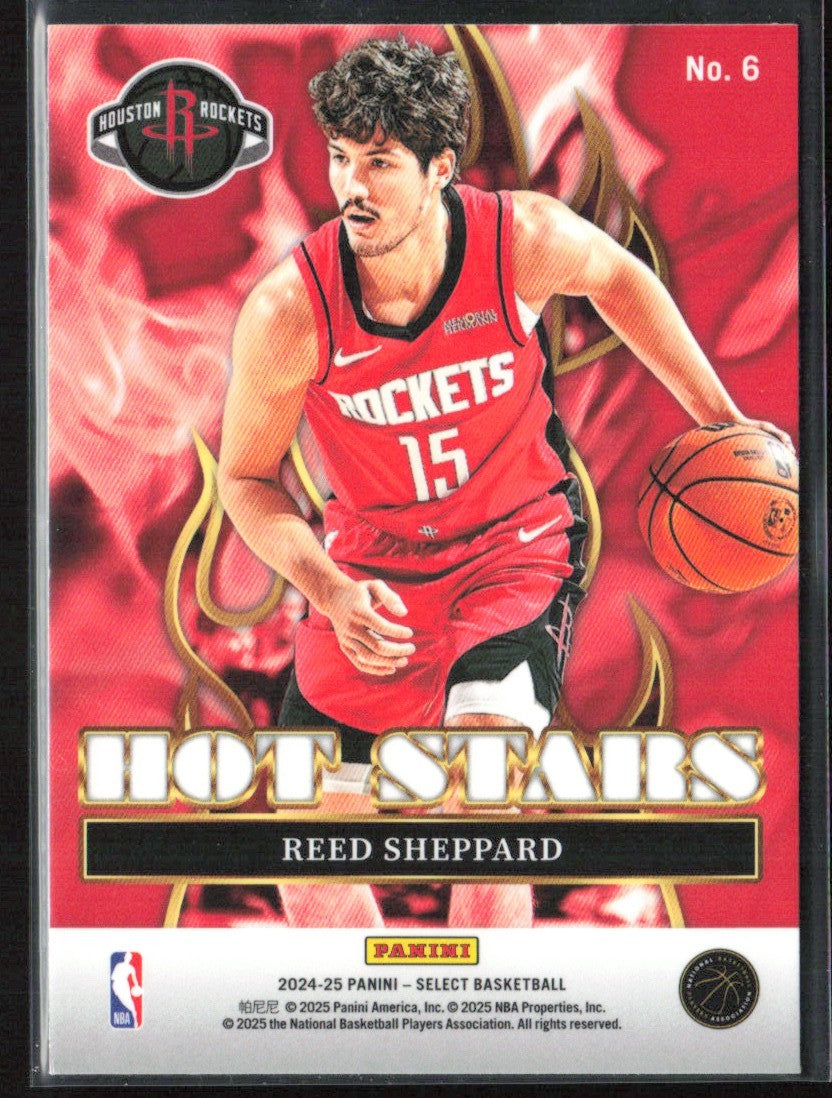 Reed Sheppard 2024 Panini Select Hot Stars #6 Houston Rockets