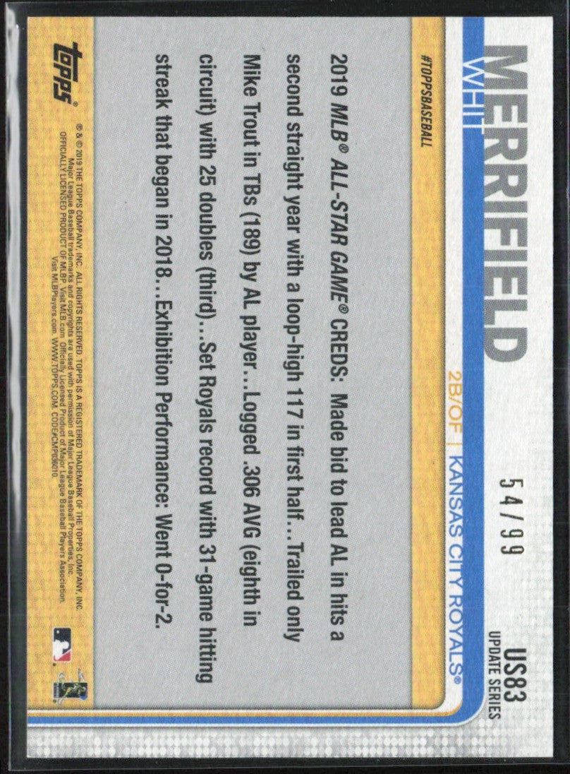 Whit Merrifield 2019 Topps Update Vintage Stock /99 #US83 Kansas City Royals