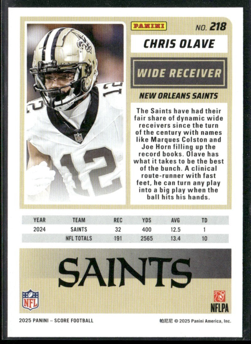 Chris Olave 2025 Score Showcase /250 #218 New Orleans Saints
