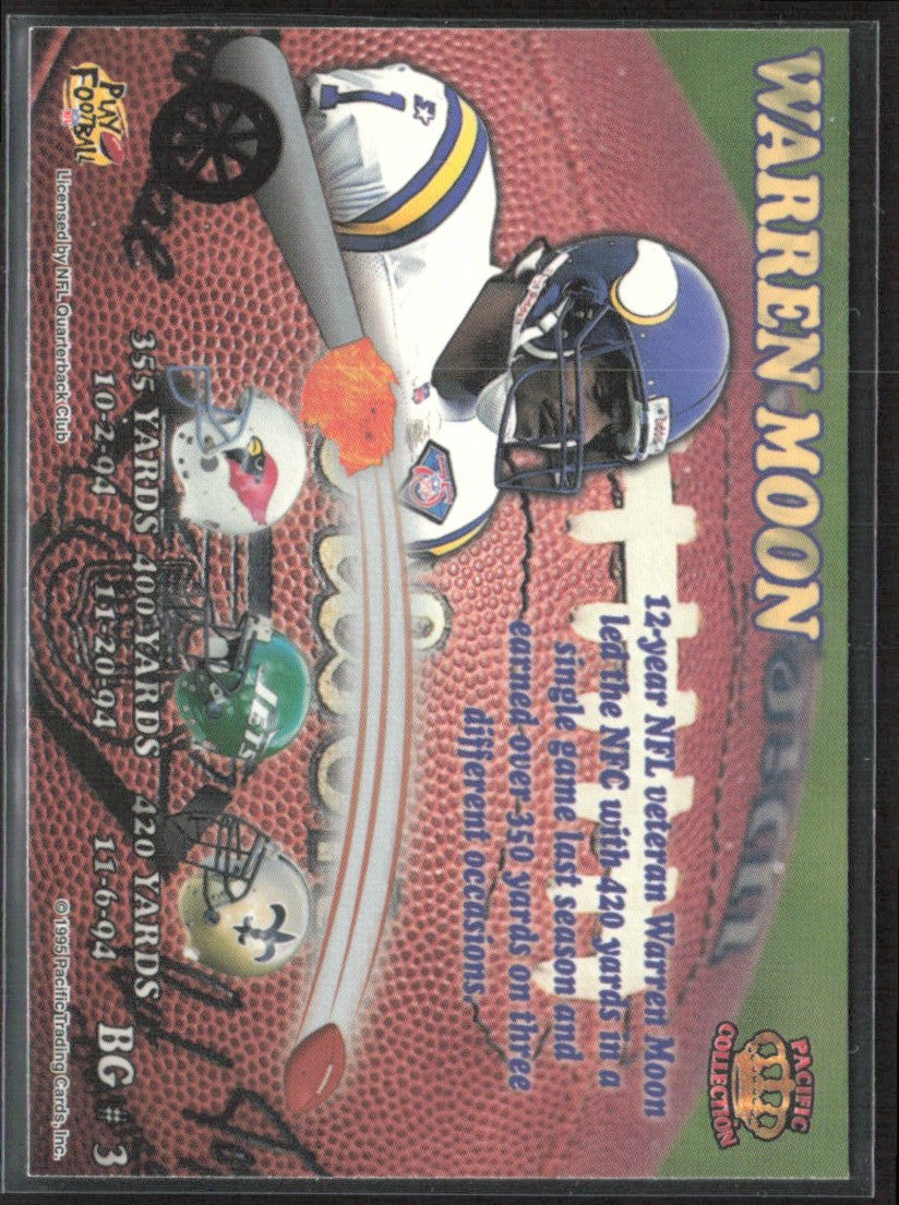 Warren Moon 1995 Pacific Big Guns #3 Minnesota Vikings