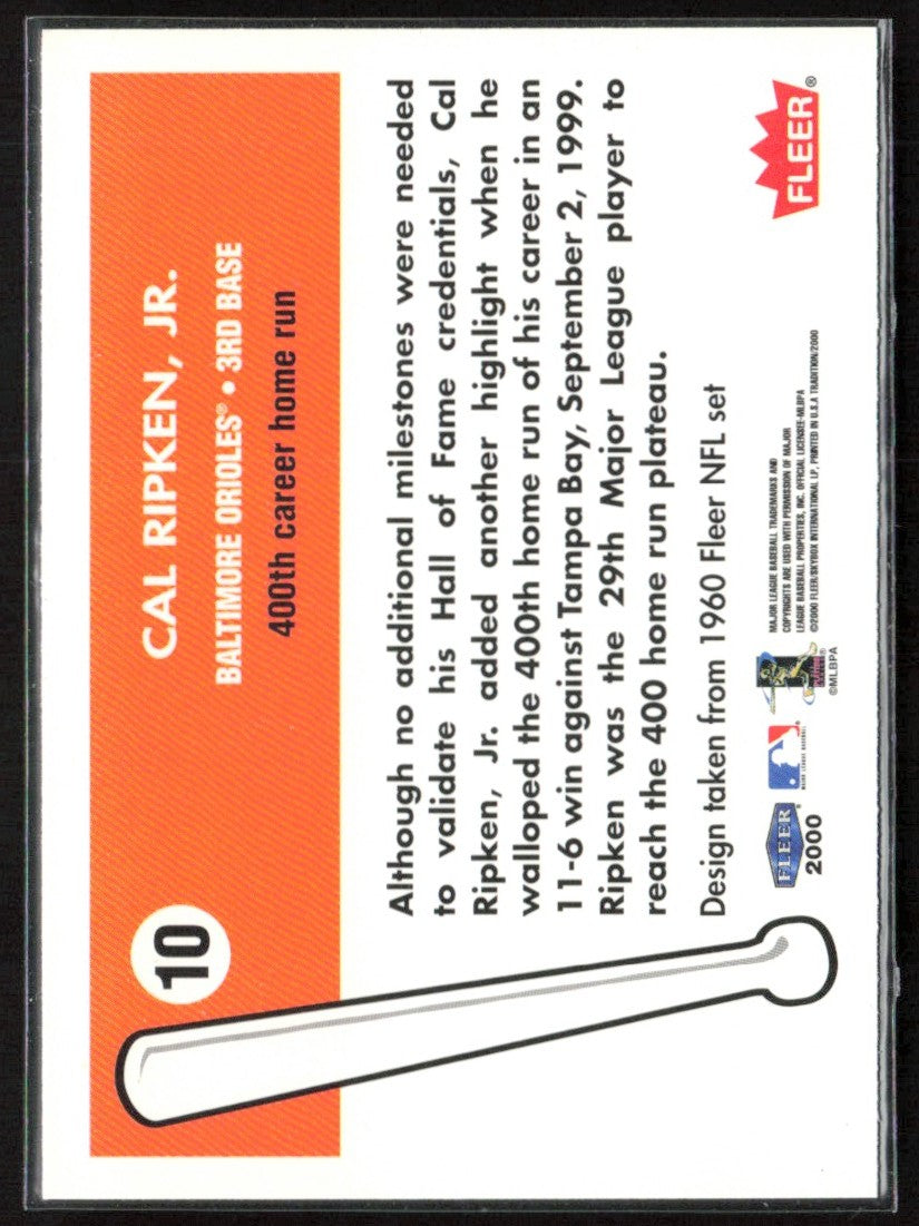 Cal Ripken Jr. 2000 Fleer #10 Baltimore Orioles