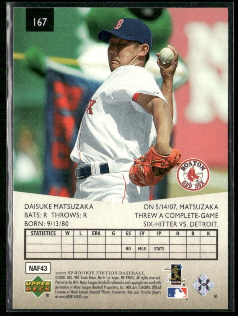 Daisuke Matsuzaka 2007 SP RC #167 Boston Red Sox