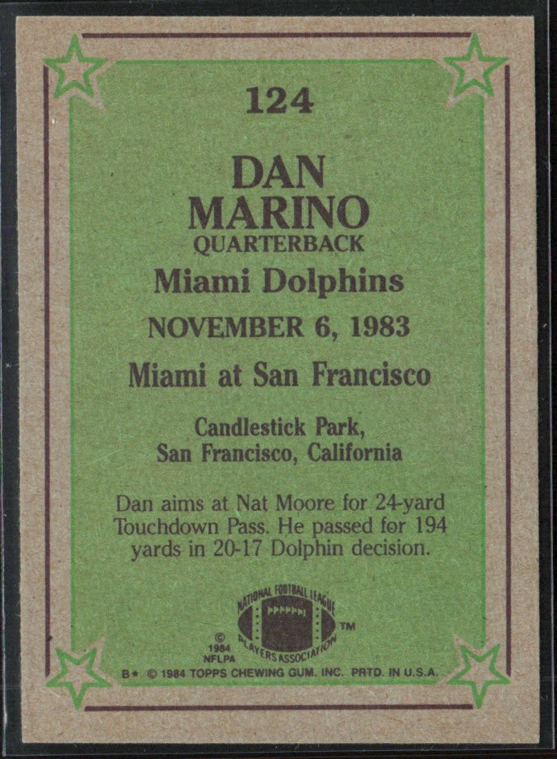 Dan Marino 1984 Topps #124 Miami Dolphins