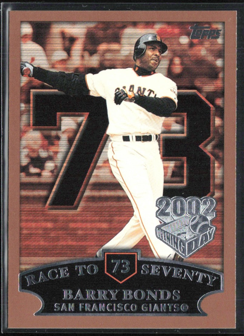 Barry Bonds 2002 Topps Race to #73 San Francisco Giants
