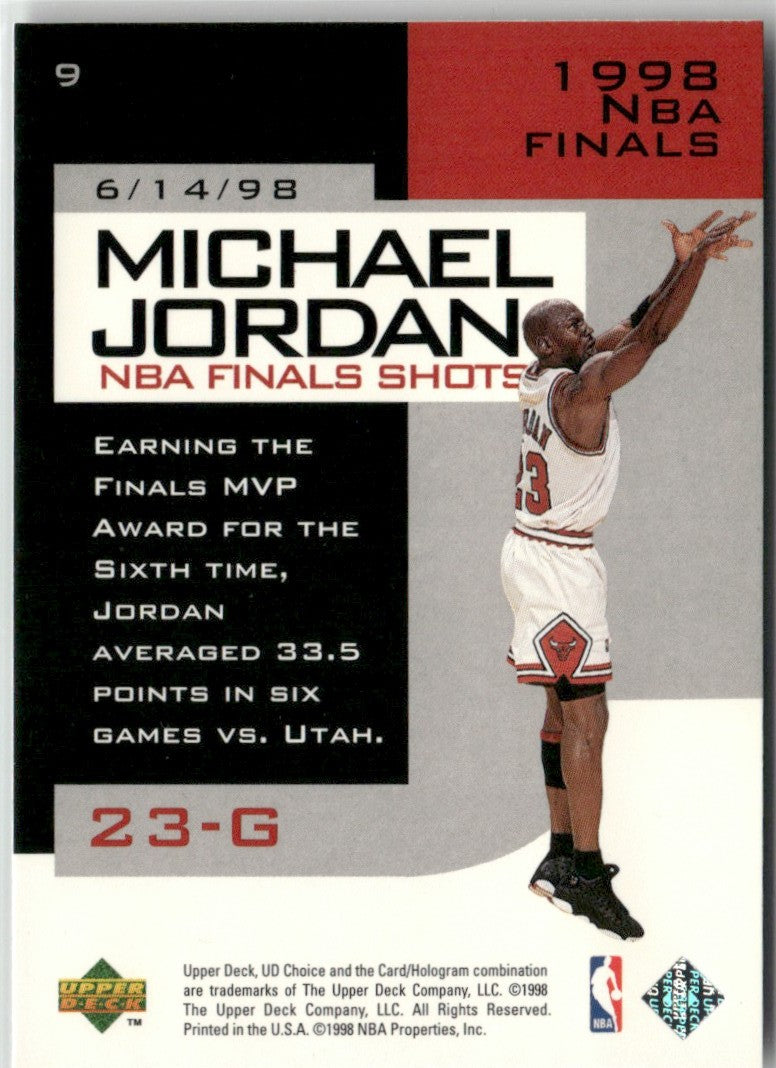 Michael Jordan 1998 UD Choice NBA Finals #9 Chicago Bulls