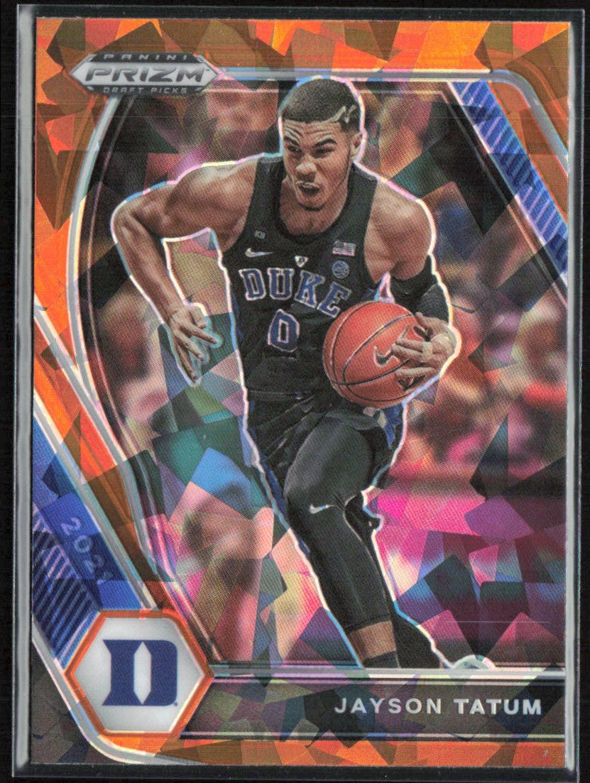 Jayson Tatum 2021 Panini Prizm Draft Picks Orange Ice #61 Duke Blue Devils