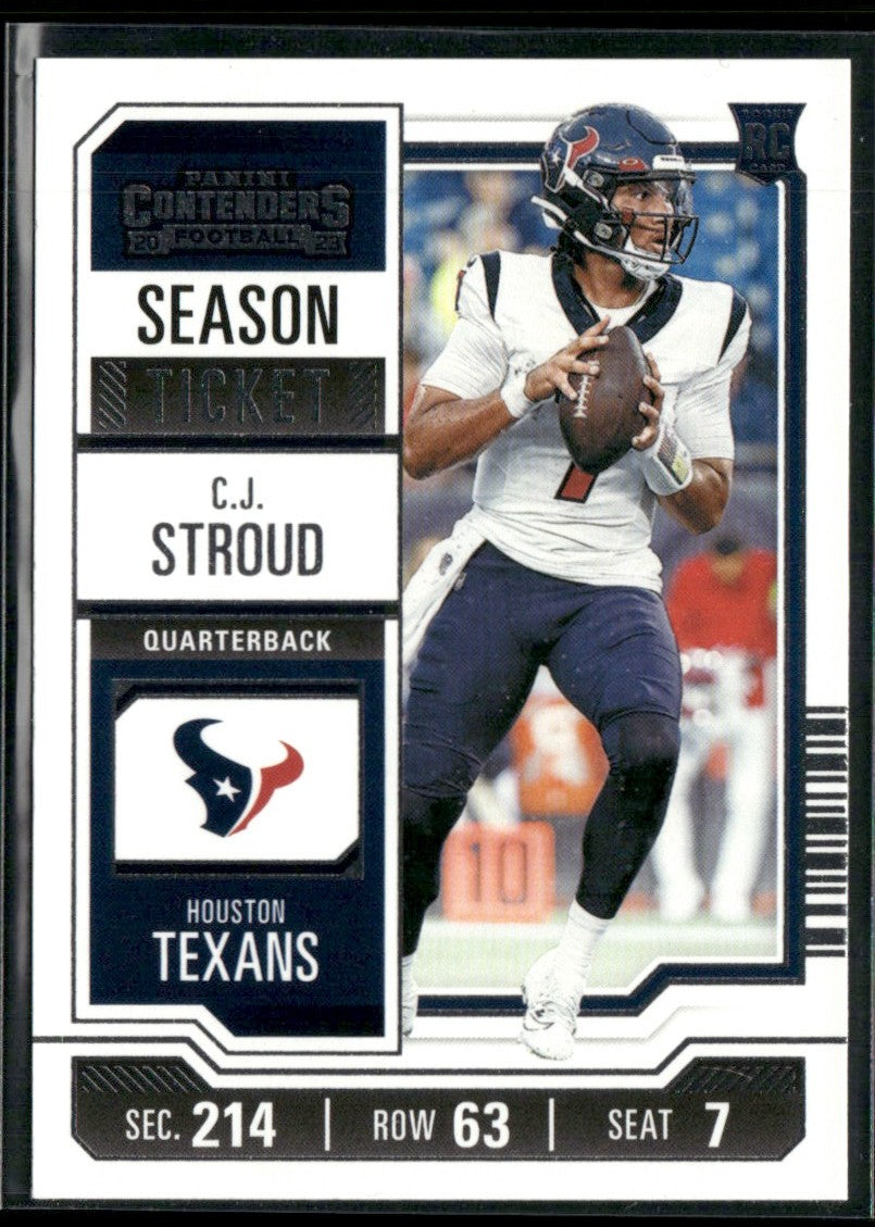C.J. Stroud 2023 Panini Contenders Season Ticket RC #40 Houston Texans